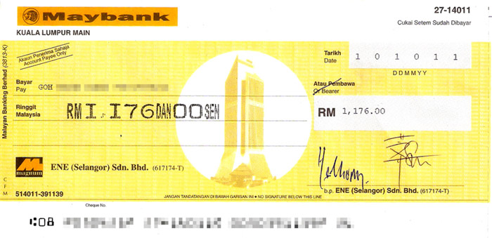 How To Write Cheque Malaysia : Cheque printing writing software for