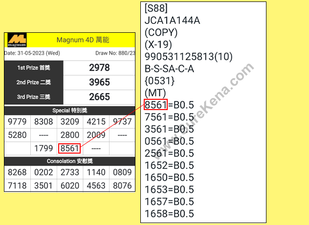 Magnum 4D Result - 31 May 2023