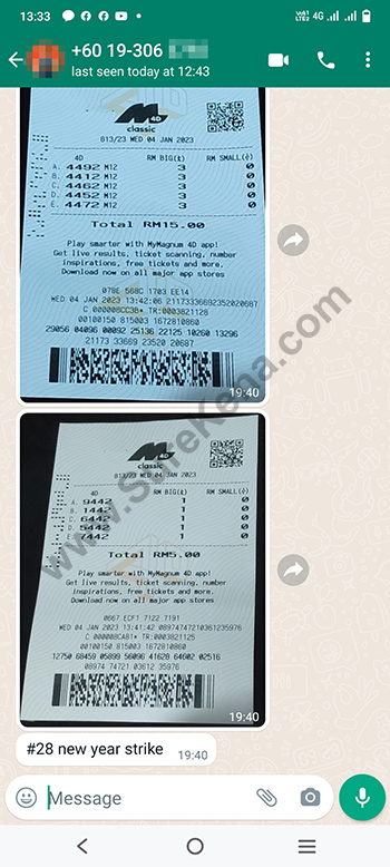 whatsapp lottery 4d win ticket