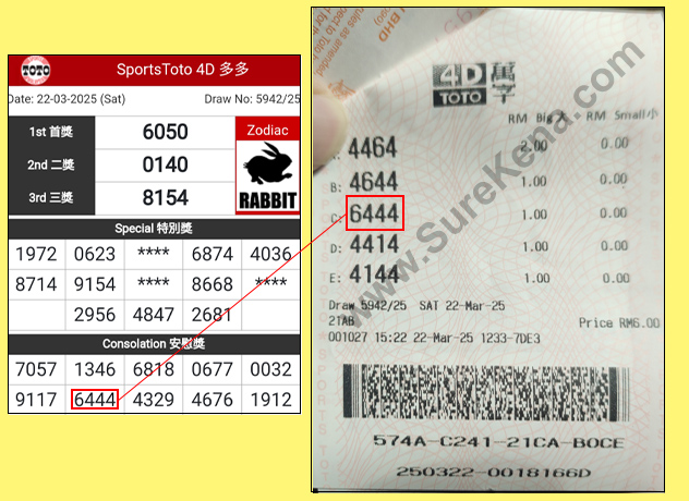 Toto 4D Result - 26 February 2025