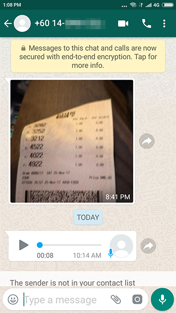 whatsapp menang toto lottery first prize