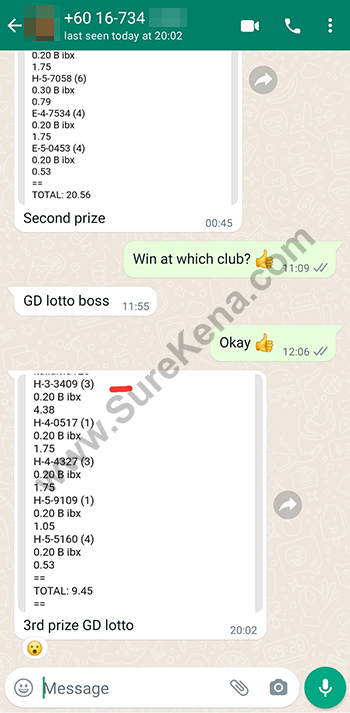 whatsapp lottery 4d win ticket
