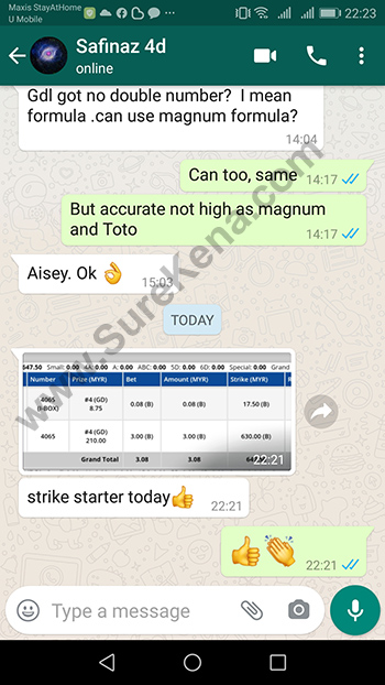 whatsapp lottery 4d win ticket