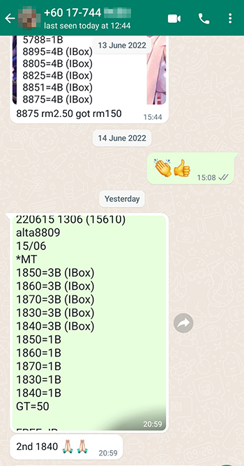 whatsapp lottery 4d win ticket