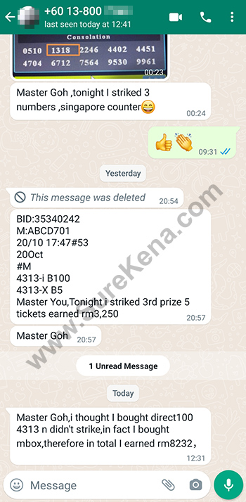 whatsapp lottery 4d win ticket