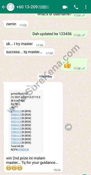 whatsapp lottery 4d win ticket