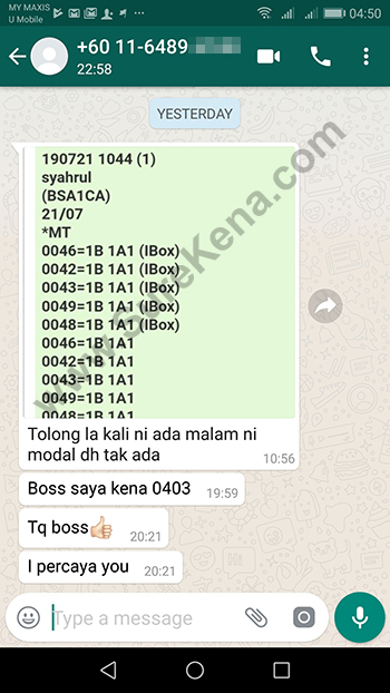 whatsapp lottery 4d win ticket