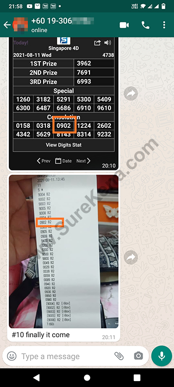 whatsapp lottery 4d win ticket