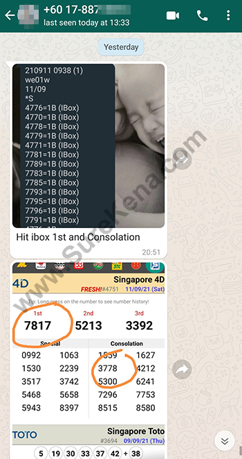 whatsapp lottery 4d win ticket