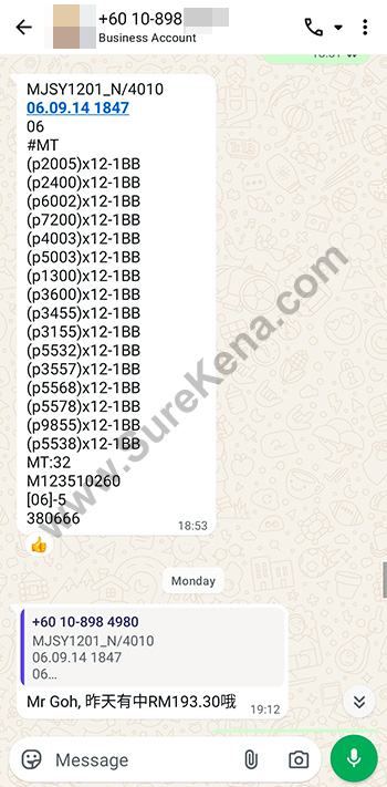 whatsapp lottery 4d win ticket